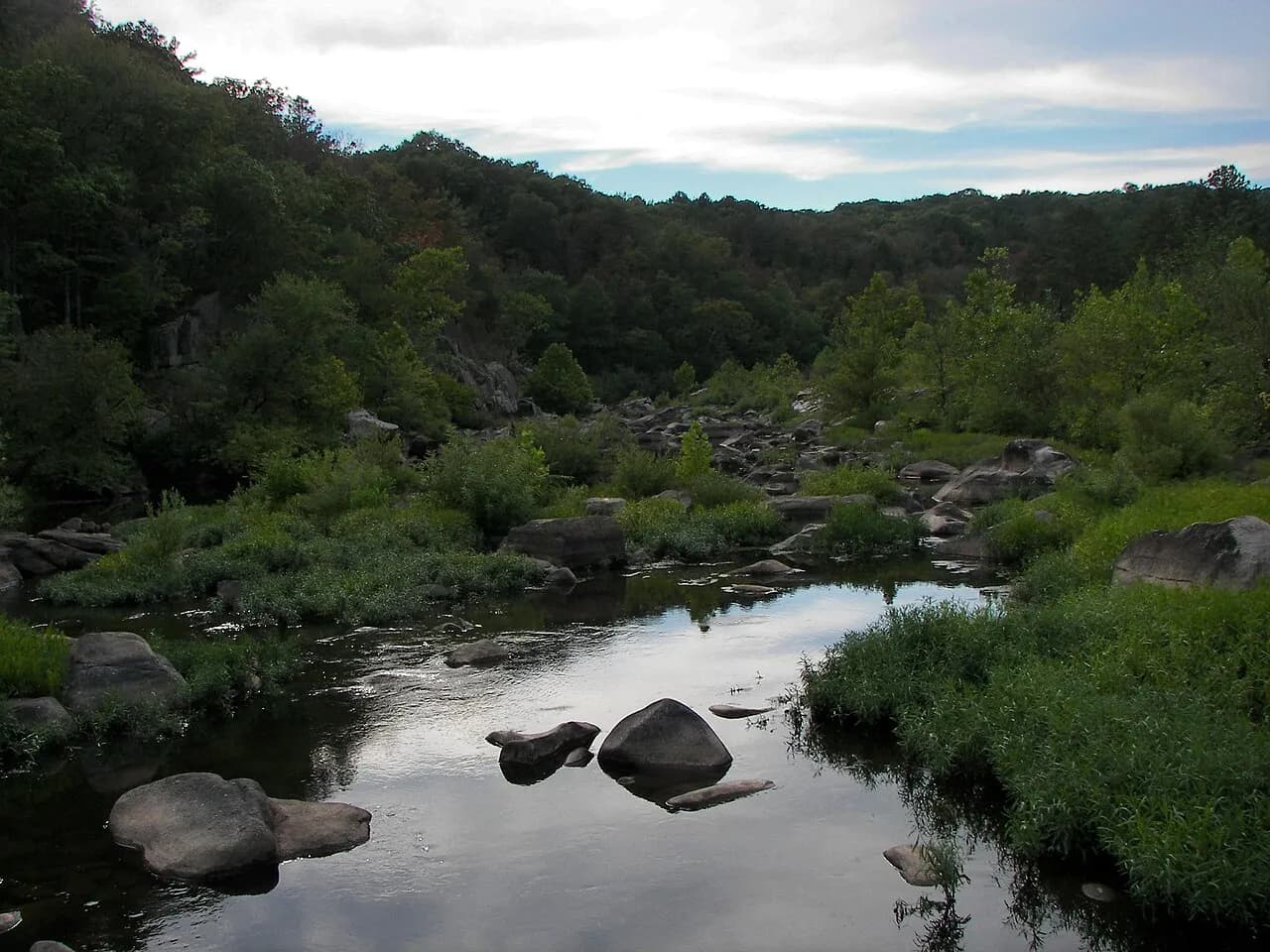 St. Francis River at Silver Mines in summer low water.